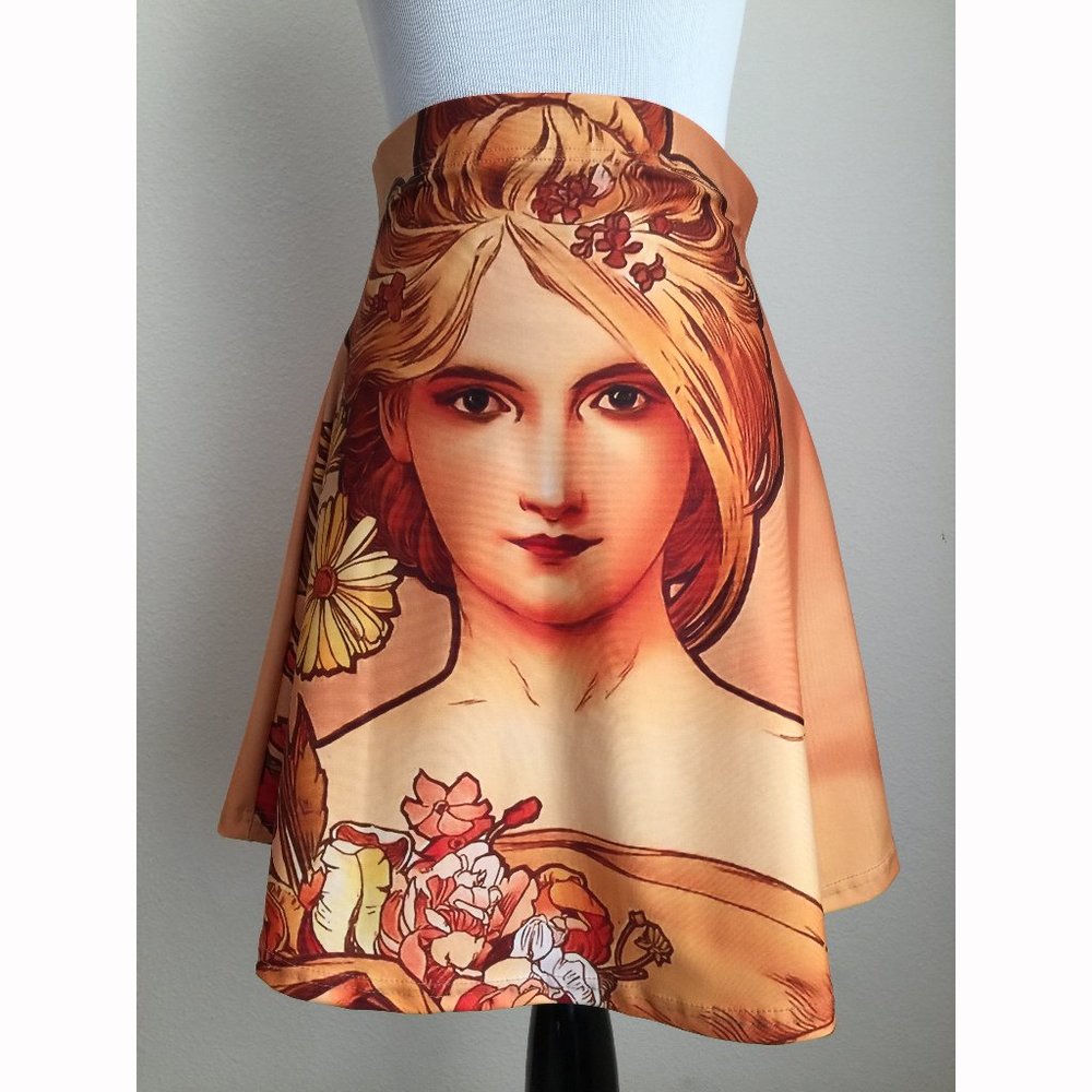 GRACE OF BEAUTY A-line mini skirt print (MEDIUM)